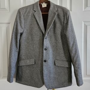 Mens Blazer Jacket L Hh_Hhh Hilfiger Wool Insulated Herringbone Old Money